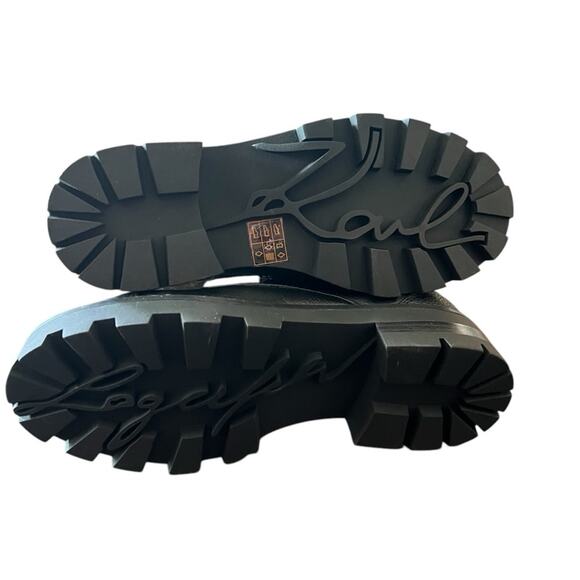 Karl Lagerfeld Maeva Leather Moto Ankle Boots Embellished Straps NEW Size 6 - Picture 8 of 9